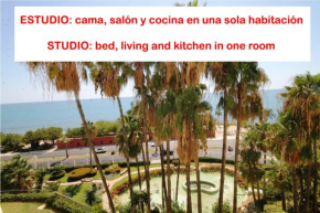 Estudio en Benalbeach, vistas mar, primera línea playa